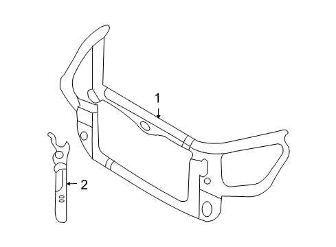 2007 Kia Optima Radiator Support Panel Complete-Radiator Diagram for 641012G000