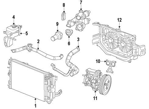 2009 Dodge Caliber Cooling System, Radiator, Water Pump, Cooling Fan SHROUD-Fan Diagram for 68031875AA