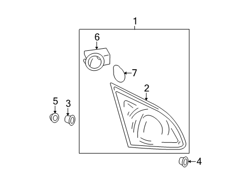 2008 Nissan Rogue Bulbs Body Assy-Rear Combination Lamp, LH Diagram for 26559-JM01C