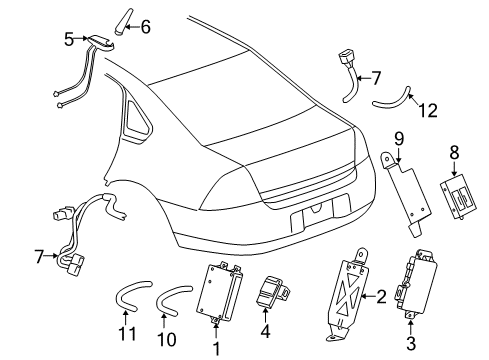 2010 Chevrolet Impala Electrical Components Communication Interface Module Assembly(W/ Mobile Telephone Transceiver) Diagram for 22835688