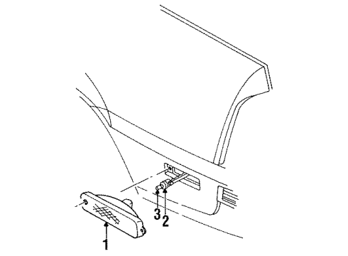 1988 Chevrolet Cavalier Side Marker Lamps, License Lamps Lamp Asm-Rear Side Marker Diagram for 16508217