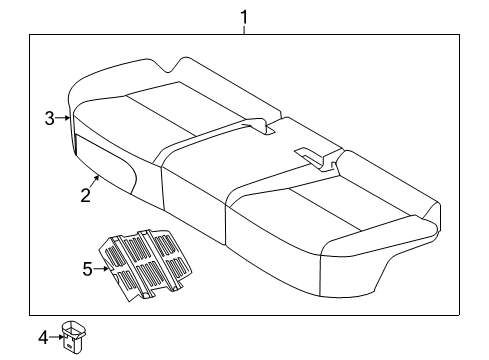 2017 Kia Sportage Rear Seat Components Cushion Assembly-Rear Seat Diagram for 89100D9070BGS