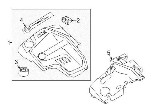 2017 BMW X5 Engine Appearance Cover Ignition Coil Covering Diagram for 11127644078