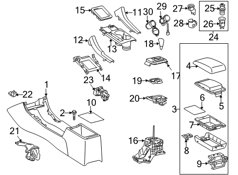 2009 Scion tC Center Console Screw, Tapping Diagram for 93560-54012