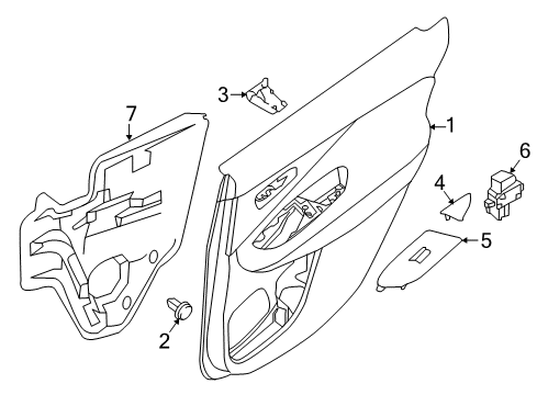 2019 Nissan Murano Interior Trim - Rear Door Switch Assy-Power Window, Assist Diagram for 25411-5AA2A