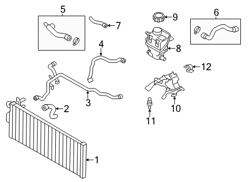 2011 BMW 750i Radiator & Components Bracket Expansion Tank Diagram for 17137592473