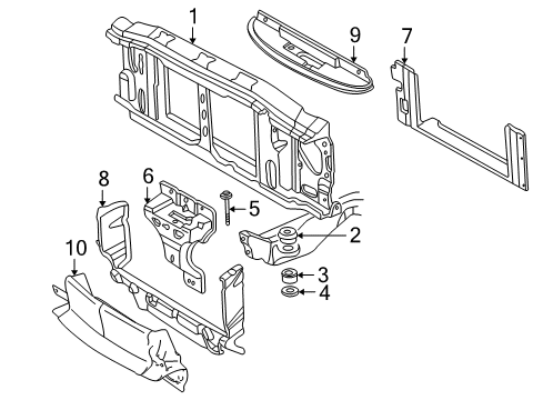 2003 GMC Sonoma Radiator Support Cushion Asm-Body Bolt Upper Diagram for 15697731