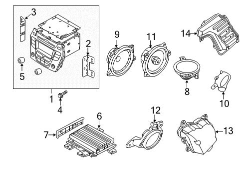 2017 Hyundai Santa Fe Sport Sound System Tweeter Speaker Assembly Diagram for 96310-4Z200