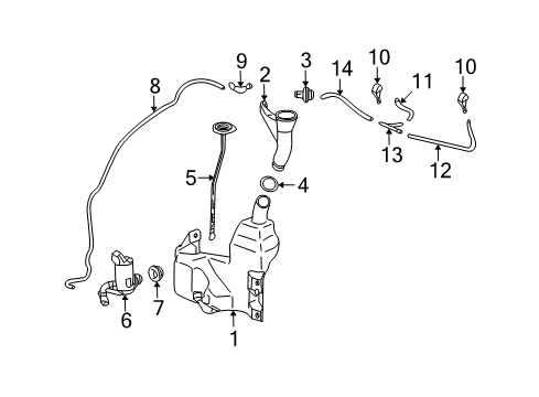 2014 Acura TSX Wiper & Washer Components Nozzle Assembly, Windshield Diagram for 76810-TL0-003