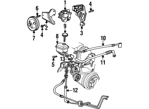 1999 Plymouth Neon P/S Pump & Hoses, Steering Gear & Linkage Reservoir-Power Steering Pump Diagram for 4626753AB