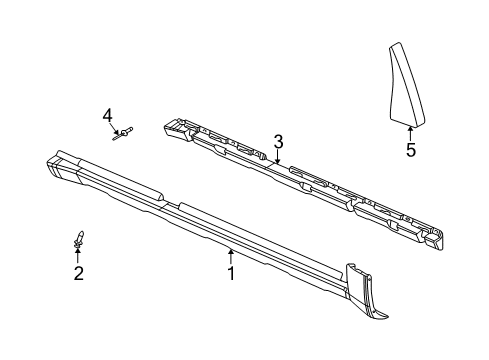 2007 Saturn Vue Exterior Trim - Pillars, Rocker & Floor Rocker Molding Diagram for 22727375