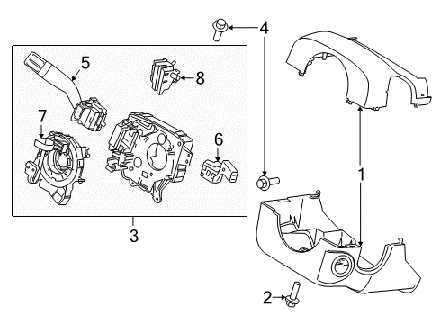 2019 Lincoln Navigator Shroud, Switches & Levers Shroud Assembly Diagram for JL7Z-3530-AA