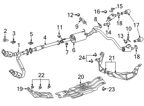 2022 Ram 1500 Exhaust Components Shield-Heat Diagram for 68269477AC