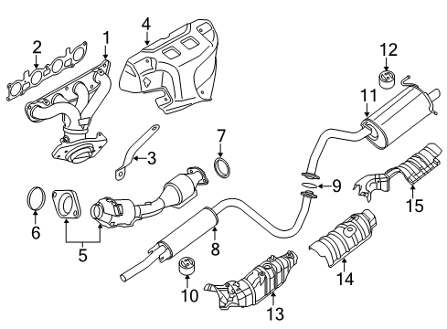 2011 Nissan Sentra Exhaust Components, Exhaust Manifold Cover-Exhaust Manifold Diagram for 16590-ZJ60A