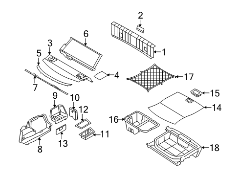 2007 BMW 328i Interior Trim - Rear Body Segmented Storage Compartment Diagram for 51477148920