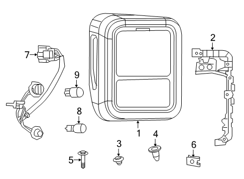 2021 Jeep Gladiator Bulbs Screw-Tapping Diagram for 68518256AA