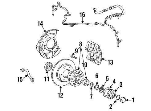 1997 Lexus LX450 Anti-Lock Brakes Splash Shield Diagram for 47781-60100