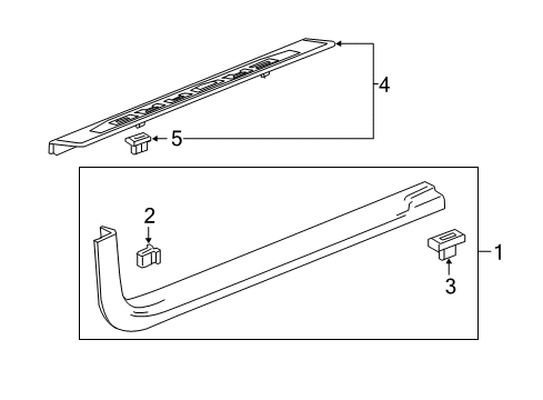 2019 Chevrolet Camaro Interior Trim - Pillars, Rocker & Floor Scuff Plate Diagram for 84124303