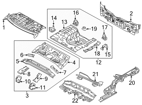 2014 Kia Forte Koup Rear Body Panel, Floor & Rails Panel Assembly-Rear PACKAG Diagram for 69300A7200