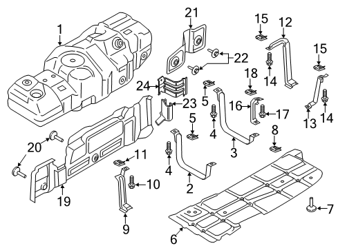 2020 Ford F-350 Super Duty Fuel Supply Rear Bracket Nut Diagram for -W705158-S439