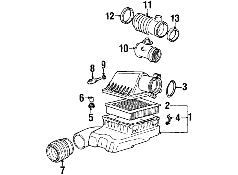 1996 BMW 840Ci Filters Spacer Diagram for 13711729980