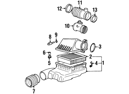 1996 BMW 840Ci Filters Rubber Grommet Diagram for 13711729979