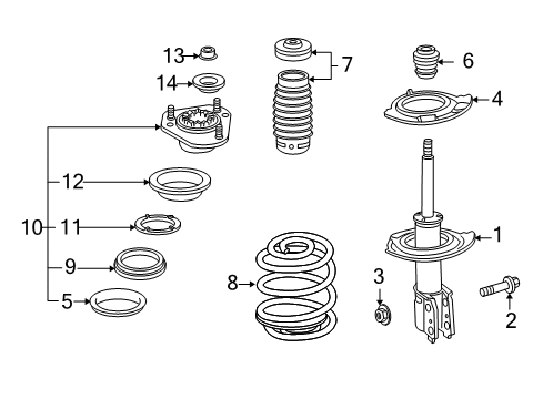 2006 Pontiac Torrent Struts & Components - Front Bolt, Front Suspension Strut Diagram for 11589082