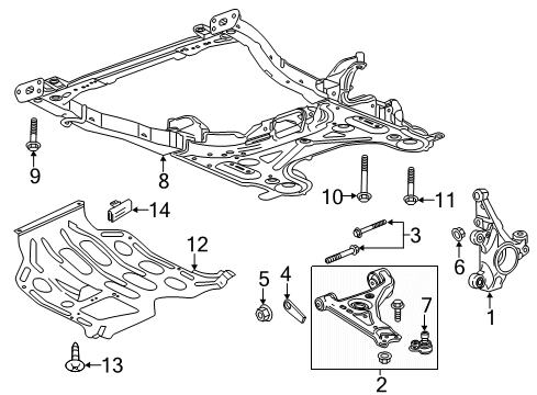 2017 Buick Encore Front Suspension Components, Lower Control Arm, Stabilizer Bar Lower Ball Joint Diagram for 95916024