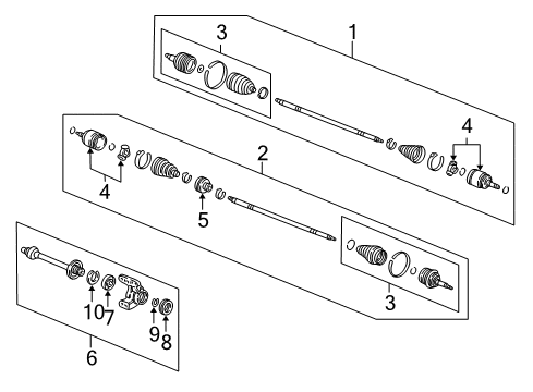 1999 Honda Accord Drive Axles - Front Cv Joint Set Diagram for 44014-SX0-C60