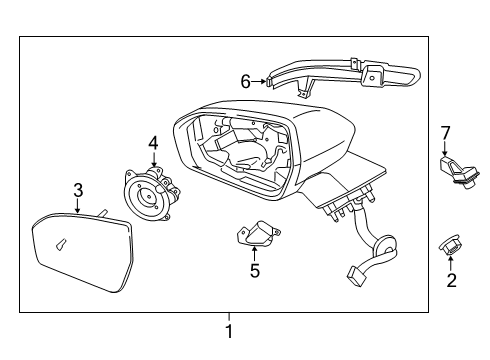 2019 Lincoln Nautilus Parking Aid Mirror Glass Diagram for EJ7Z-17K707-B