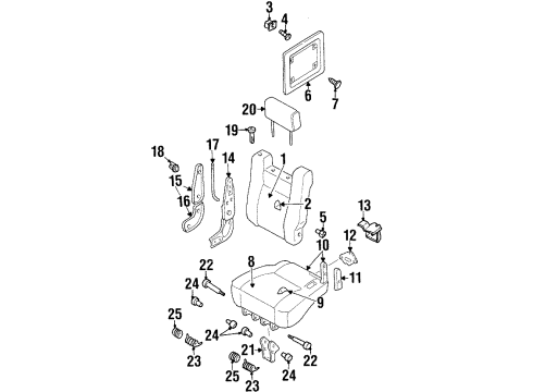 1998 Acura SLX Rear Seat Components Pad Assembly, Right Rear Seat Cushion Diagram for 8-97083-465-2