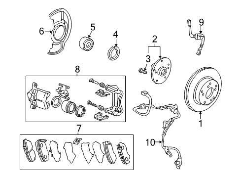 2017 Honda Accord Front Brakes Disk, Front Brake Diagram for 45251-T3V-A01