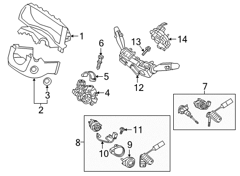 2019 Kia Niro Shroud, Switches & Levers Antenna Assembly-Coil Diagram for 95401A4010