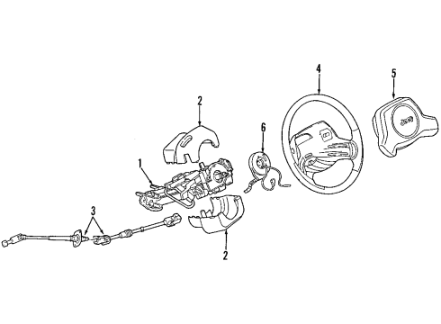 2001 Jeep Cherokee Steering Column, Steering Wheel & Trim, Shroud, Switches & Levers Intermediate Shaft Diagram for 52079010AG