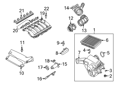 2000 BMW 328i Filters Rubber Mounting Diagram for 13711437473