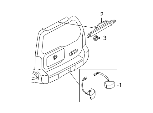 2008 Nissan Xterra High Mounted Stop Lamp, License Lamps Lamp Assembly-Stop Diagram for 26590-EA51C