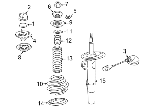 2003 BMW 760Li Struts & Components - Front Connection Cable Edc Front Diagram for 31316752606