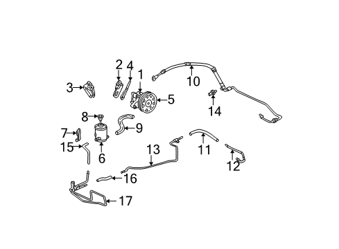 2007 Honda Accord P/S Pump & Hoses Pipe A, Return (10MM) Diagram for 53720-SDB-A00