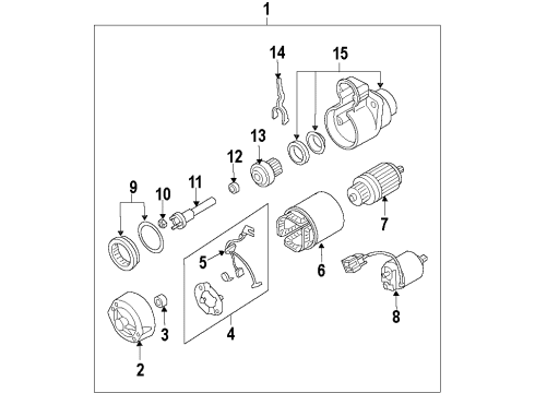 2012 Infiniti G25 Starter Brush-Plus Diagram for 23380-JK20A