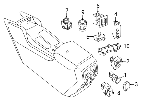 2020 Nissan Pathfinder A/C & Heater Control Units Connector-Auxiliary Audio System Diagram for 284H3-9PJ0A