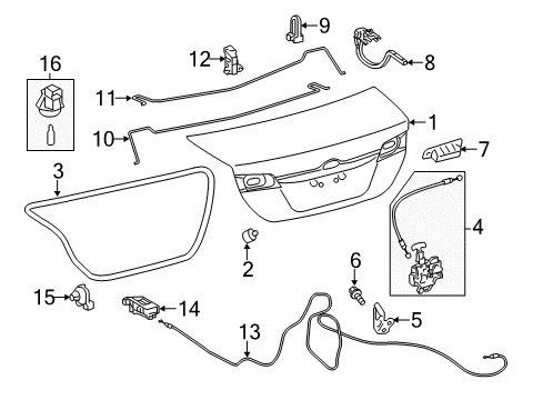 2014 Toyota Camry Trunk Torsion Bar Diagram for 64532-06213