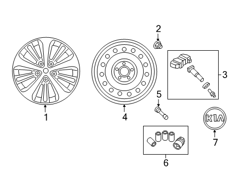 2019 Kia Sorento Wheels Wheel Assembly-Aluminum Diagram for 52910C5610