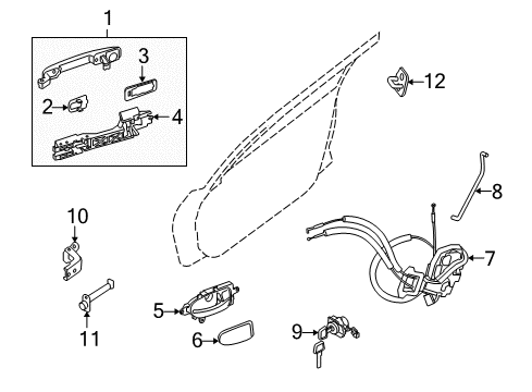 2013 Nissan Altima Front Door Front Door Outside Handle Assembly, Right Diagram for 80606-9HF0B