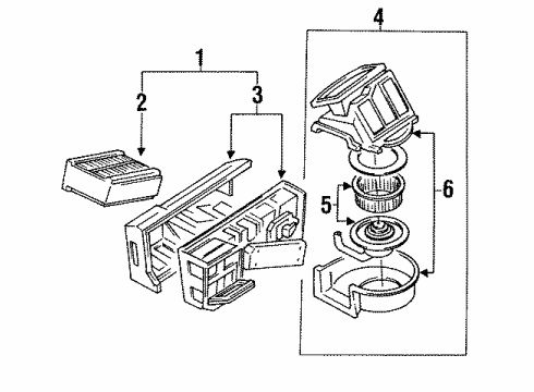 1986 Nissan D21 Blower Motor & Fan Motor-N-Fan ASY Diagram for 27220-03W21