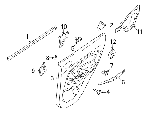 2020 Ford EcoSport Front Door Belt Weatherstrip Diagram for CN1Z-7425861-C