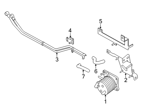 2012 Infiniti M35h Trans Oil Cooler Tube Assy-Oil Cooler Diagram for 21619-1MG0A