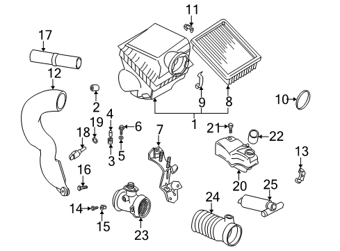 1997 BMW 540i Filters Rubber Boot Diagram for 13711432410