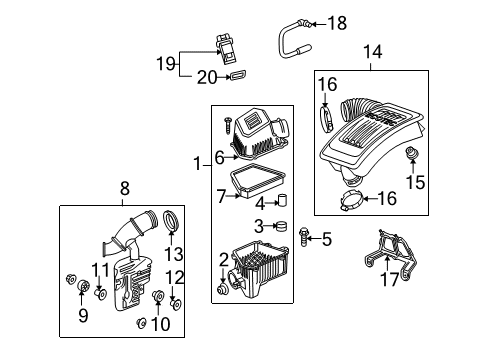 2016 Chevrolet Equinox Air Intake Intake Duct Diagram for 23497383