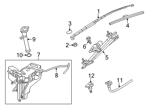 2020 Nissan Pathfinder Wipers Blade Assembly-Windshield WIPER No 1 Diagram for 28890-3JA2D