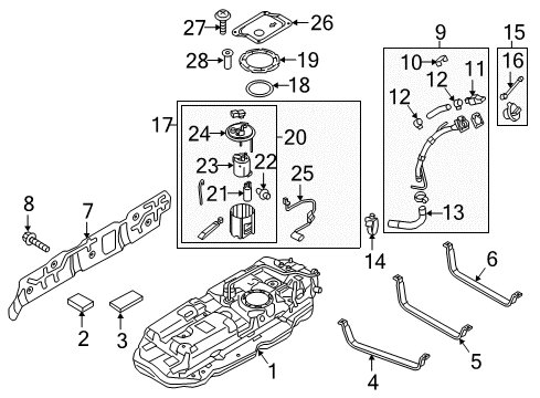 2015 Kia Sedona Chassis Electrical - Fog Lamps Filler Neck & Hose Assembly Diagram for 31030A9500